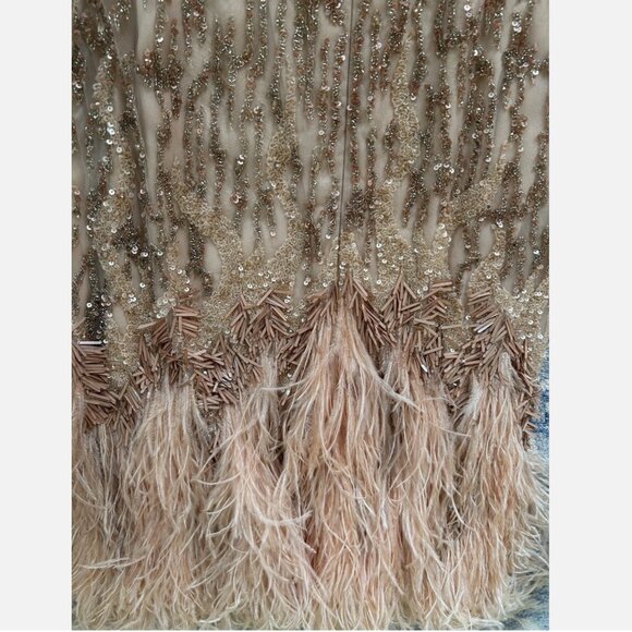 J. Mendel Dress Designer Beaded Cocktail Feather Vintage Size Small 0 2 4 XS - Picture 13 of 13
